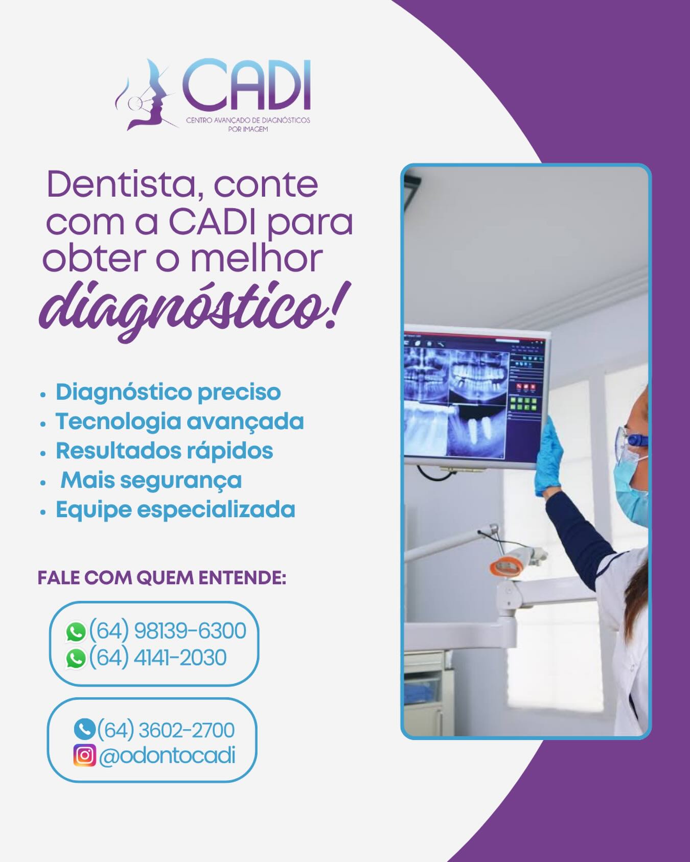 Publicação do perfil oficial @odontocadi